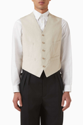 Maison Margiela Buttoned Gilet in Cotton-silk