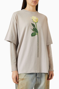 Acne Studios Layered Graphic T-shirt in Cotton