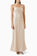 Staud Greta Embellished Dress in Silk