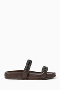 Brunello Cucinelli Braided Sandals in Leather