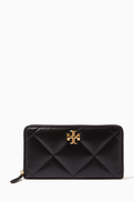 Tory Burch Diamond Quilted Zip Wallet in Leather