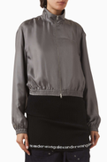 Alexander Wang Cropped Track Jacket in Silk-twill