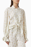 Sleeper Rumba Printed Lounge Shirt in Linen