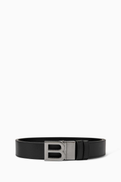 Bally B Logo Reversible Belt in Leather