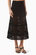 Simkhai Westly Open Stitch Midi Skirt in Knit