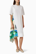 Tory Burch Silk Panel Dress in Cotton