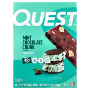 Quest Nutrition, Protein Bar, Mint Chocolate Chunk, 12 Bars, 2.12 oz 60 g Each
